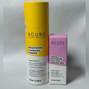 Acure Brightening Cleansing Powder and Serum Set